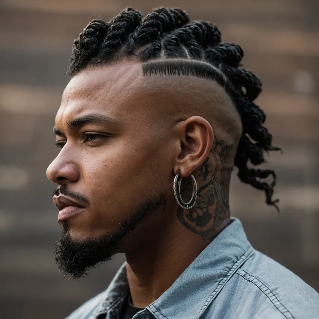 Twist Mohawk with Burst FadeMohawk styled wit 3