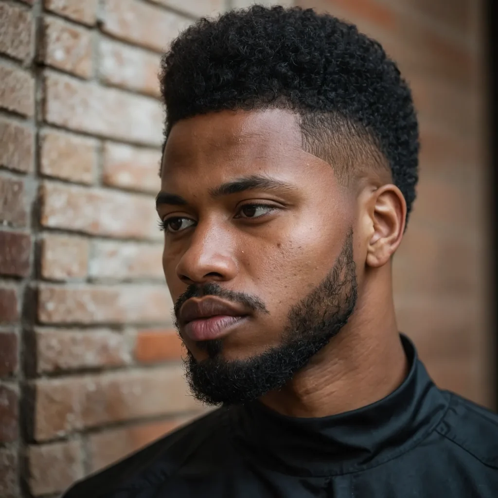 Low Taper Afro FadeBlack man with shortto