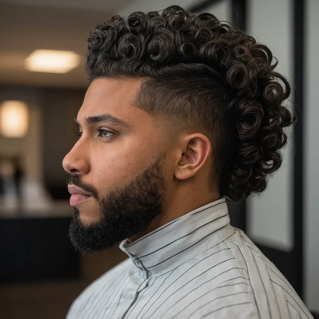 Low Taper Fade High Volume CurlsBlack man