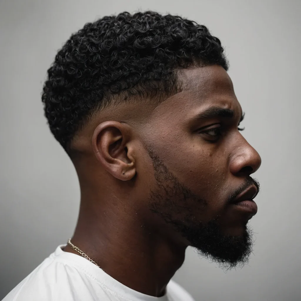 Low Taper Fade with Fade ArtlineBlack man