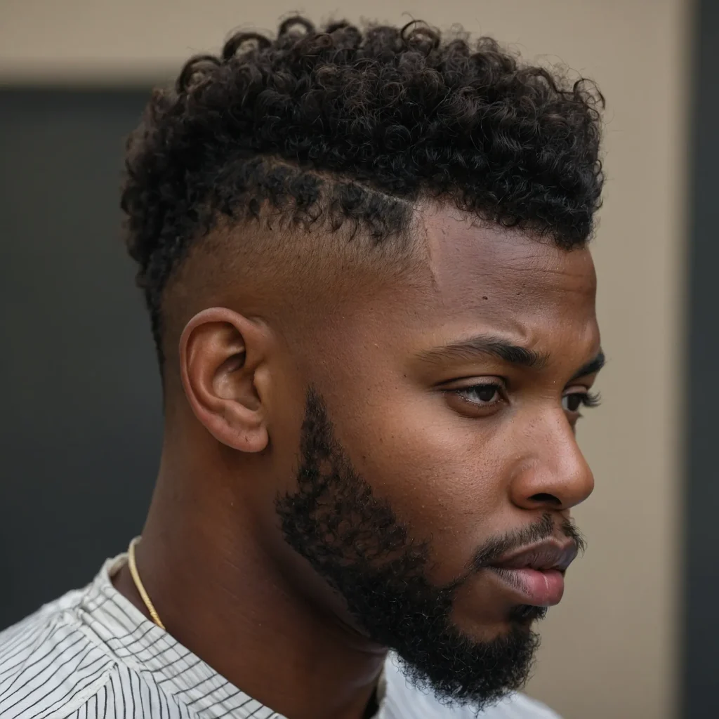 Low Taper Fade with FrohawkBlack man with