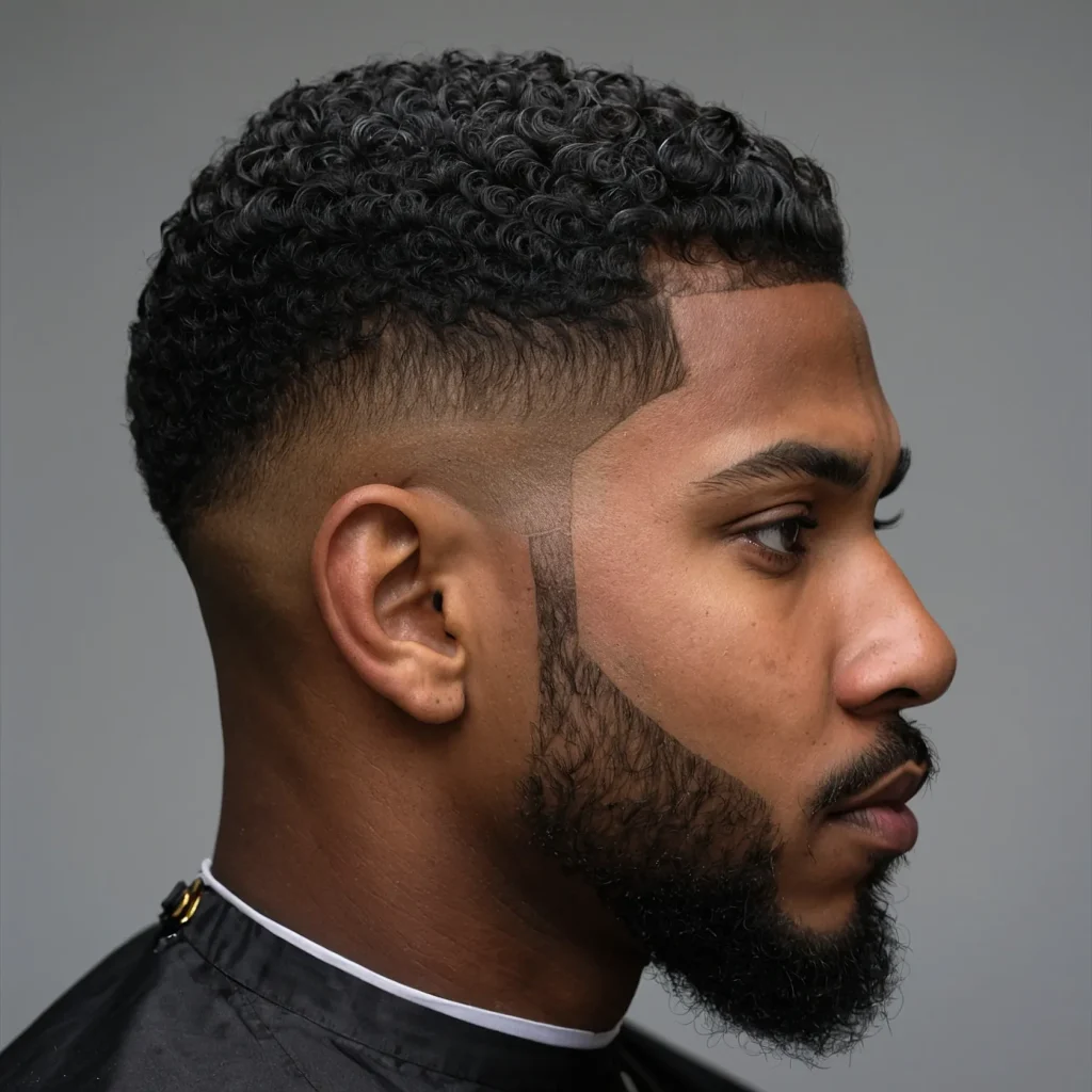 Low Taper Fade with LineUpBlack man with