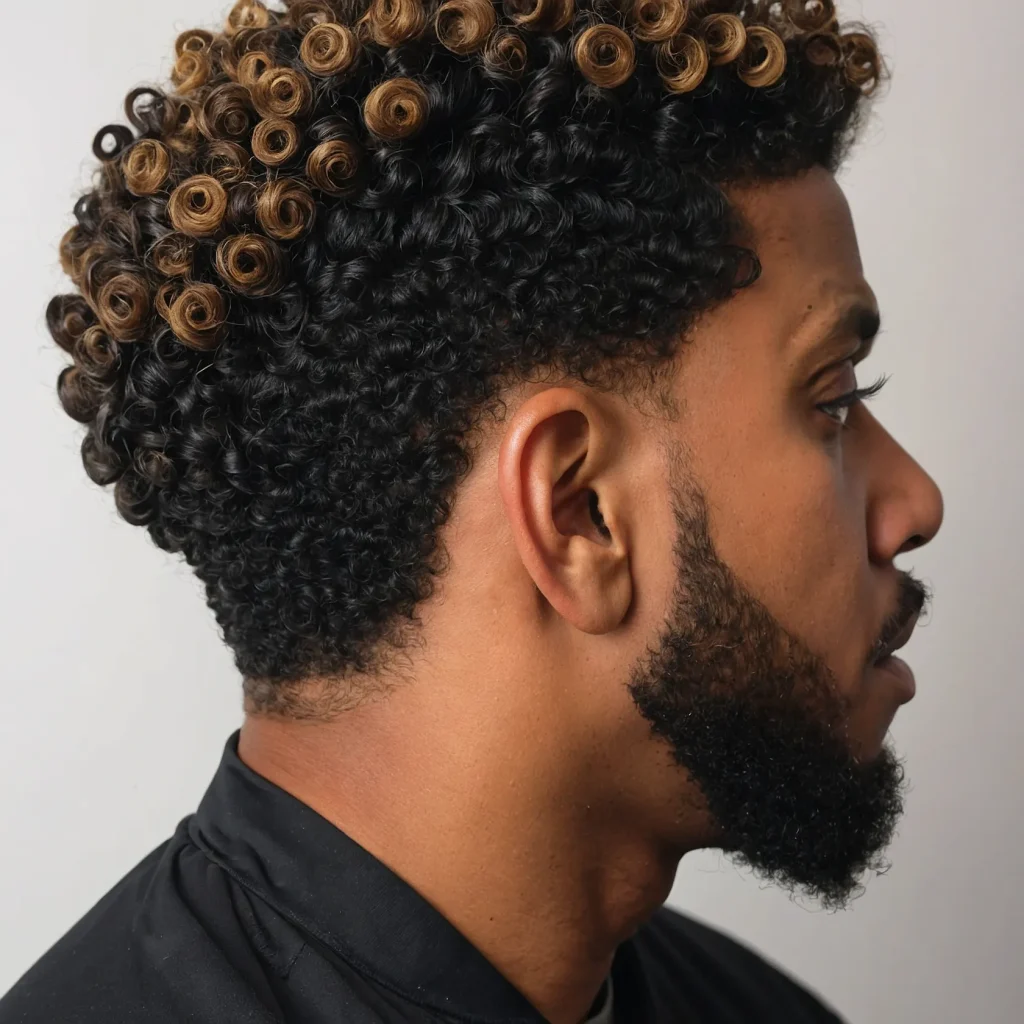Low Taper Fade with Twist Sponge TopBlack m