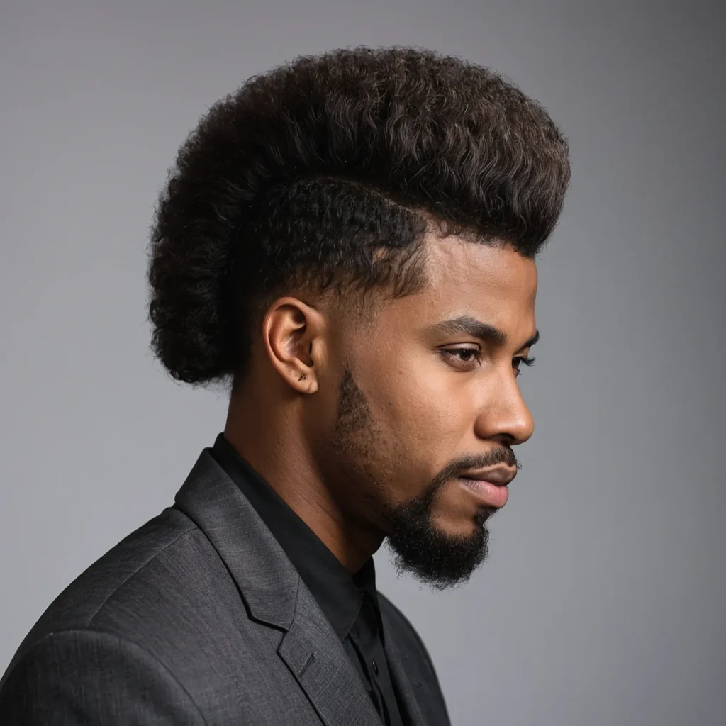 Low Taper with Afro MulletBlack man with