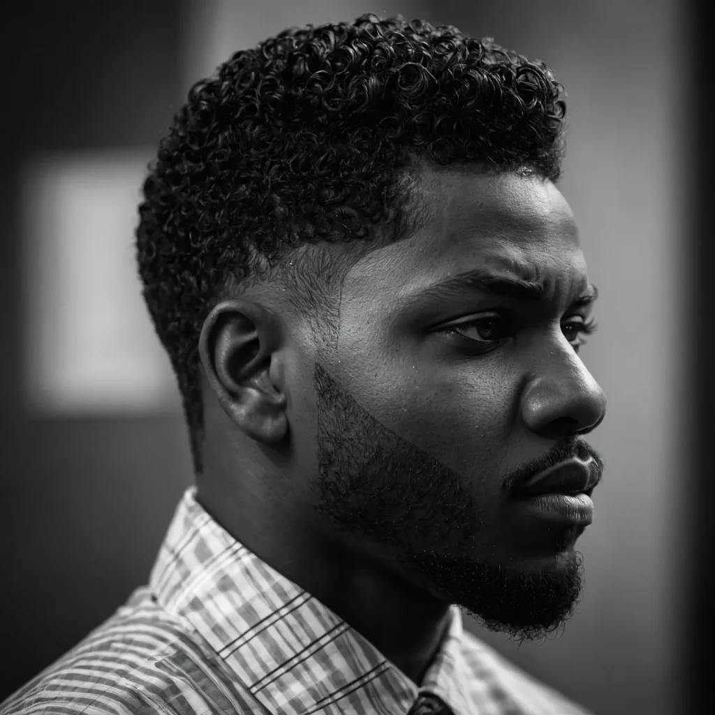 Low Taper with Part EdgeUpBlack man with