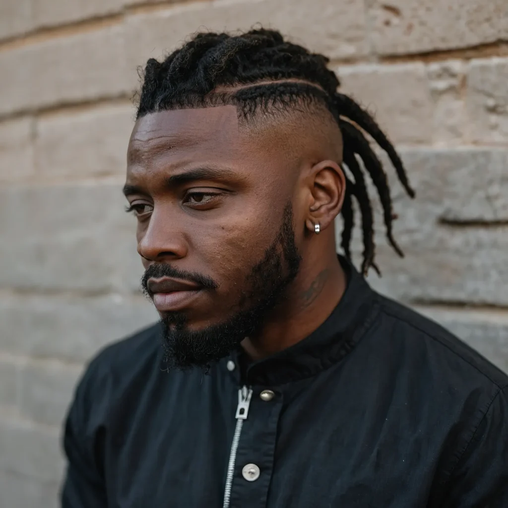 Low Taper with Short DreadsBlack man with s