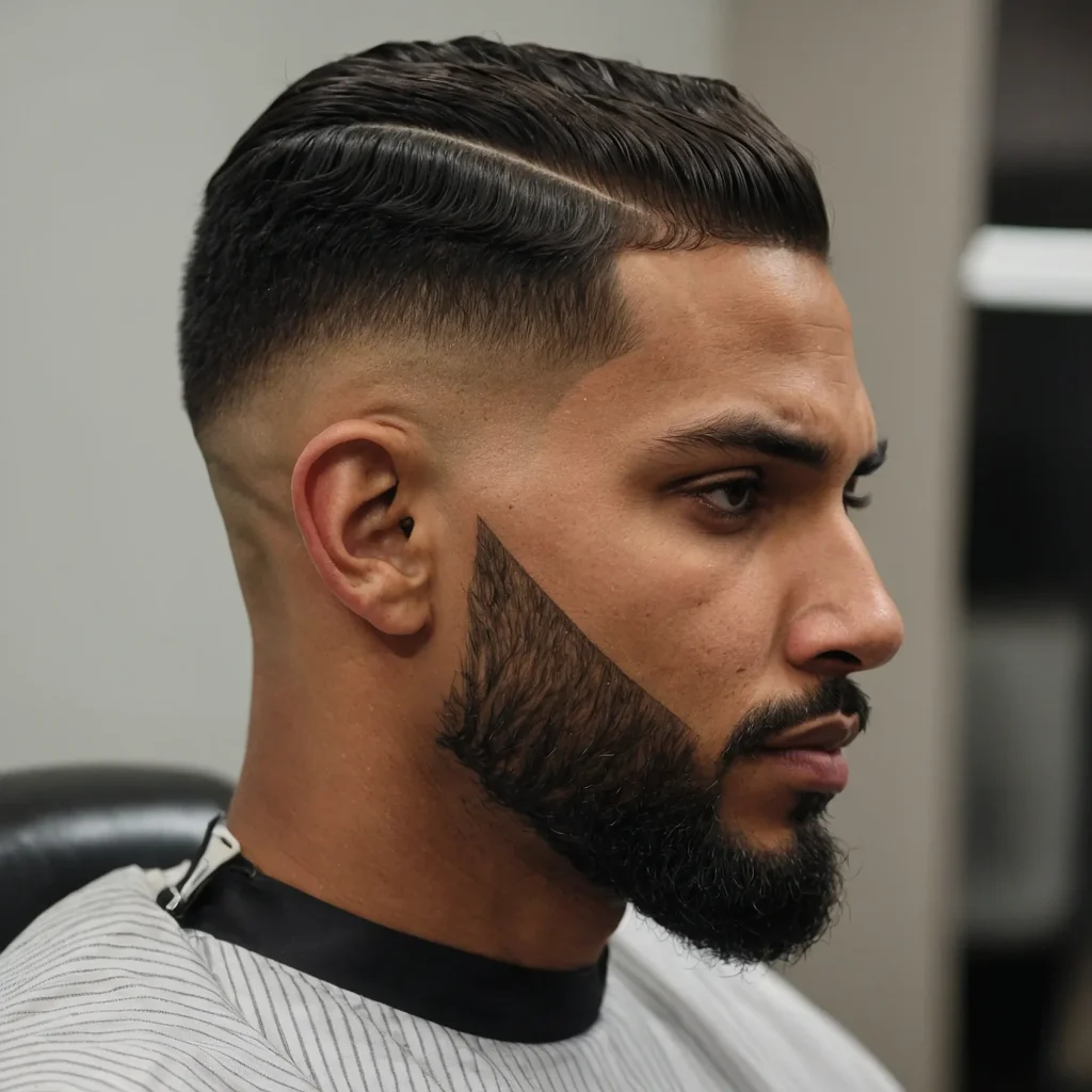 Side Part Low Taper Fademan with clean si 2