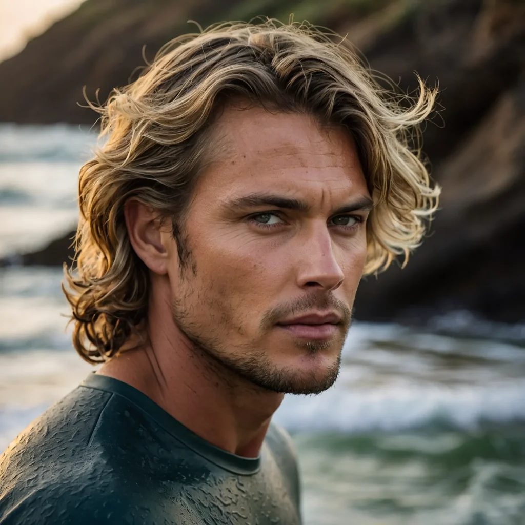 Tousled Surfer HairMediumlength tousled waves 2