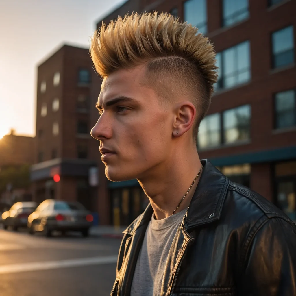 3 Burst Fade MohawkPromptyoung man with s 0