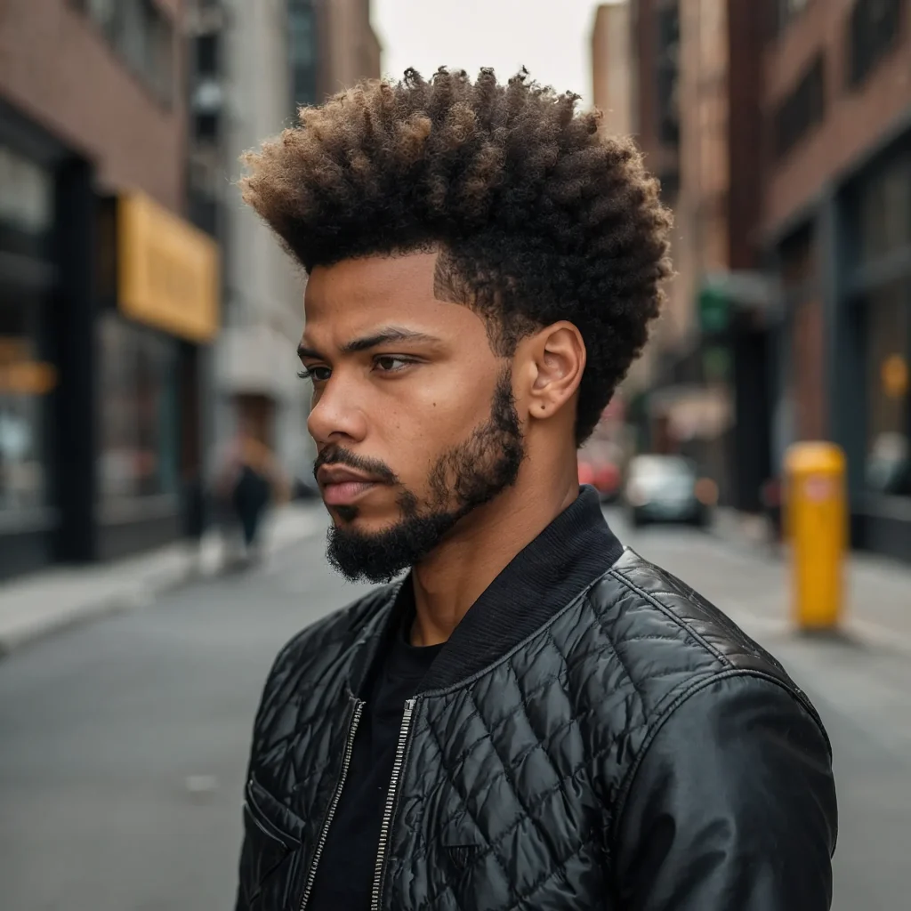8 Burst Taper Fade AfroPromptMan with natural 3