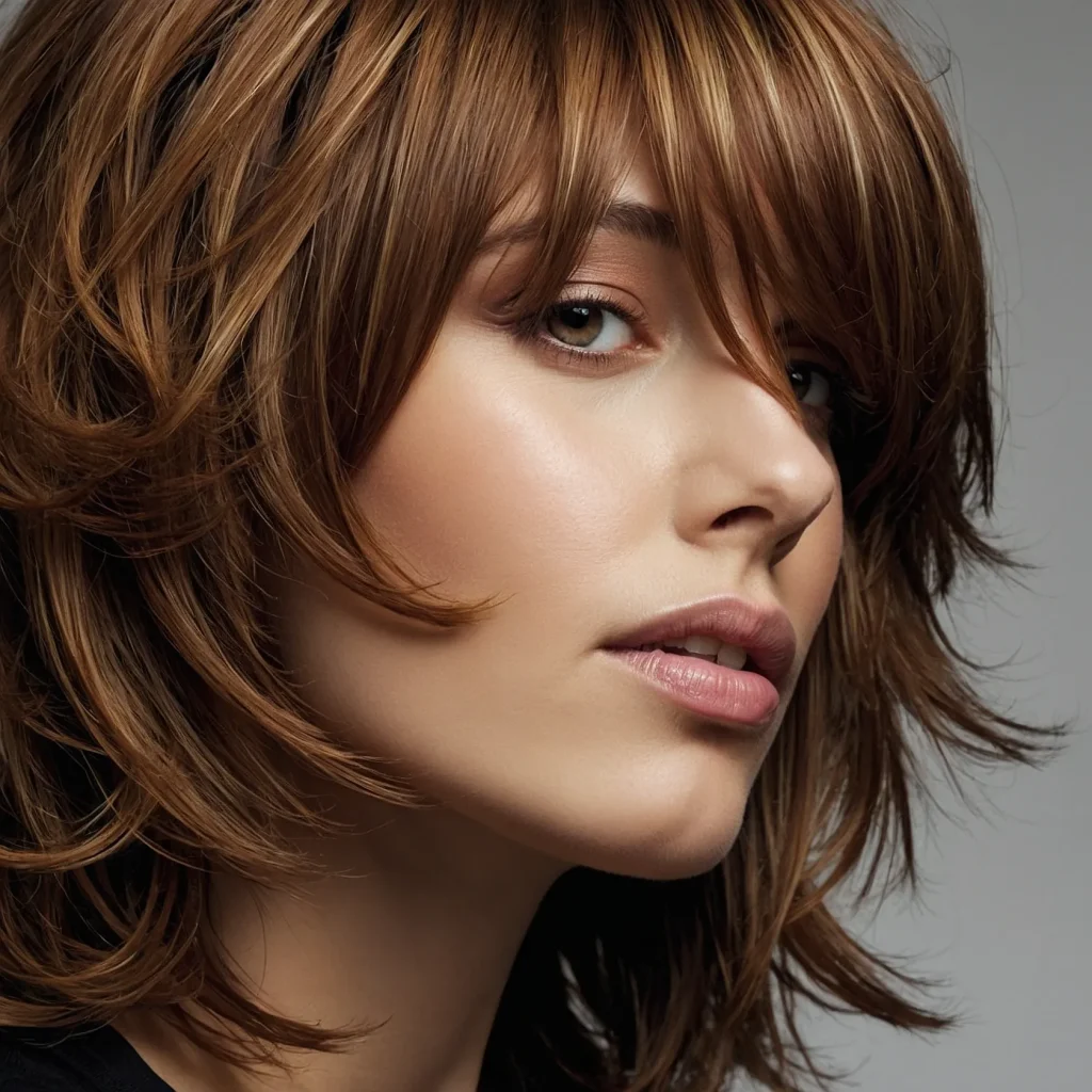 A closeup portrait of a woman with a realisti 3
