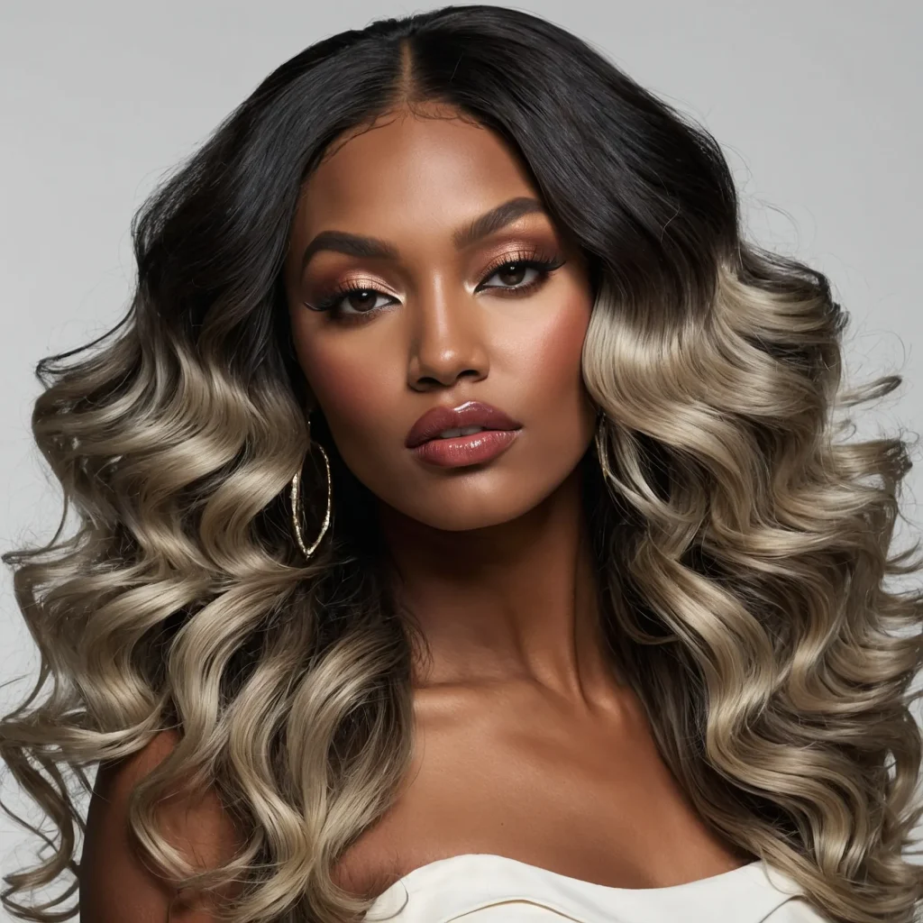 A glamorous hairstyle featuring voluminous fe 2