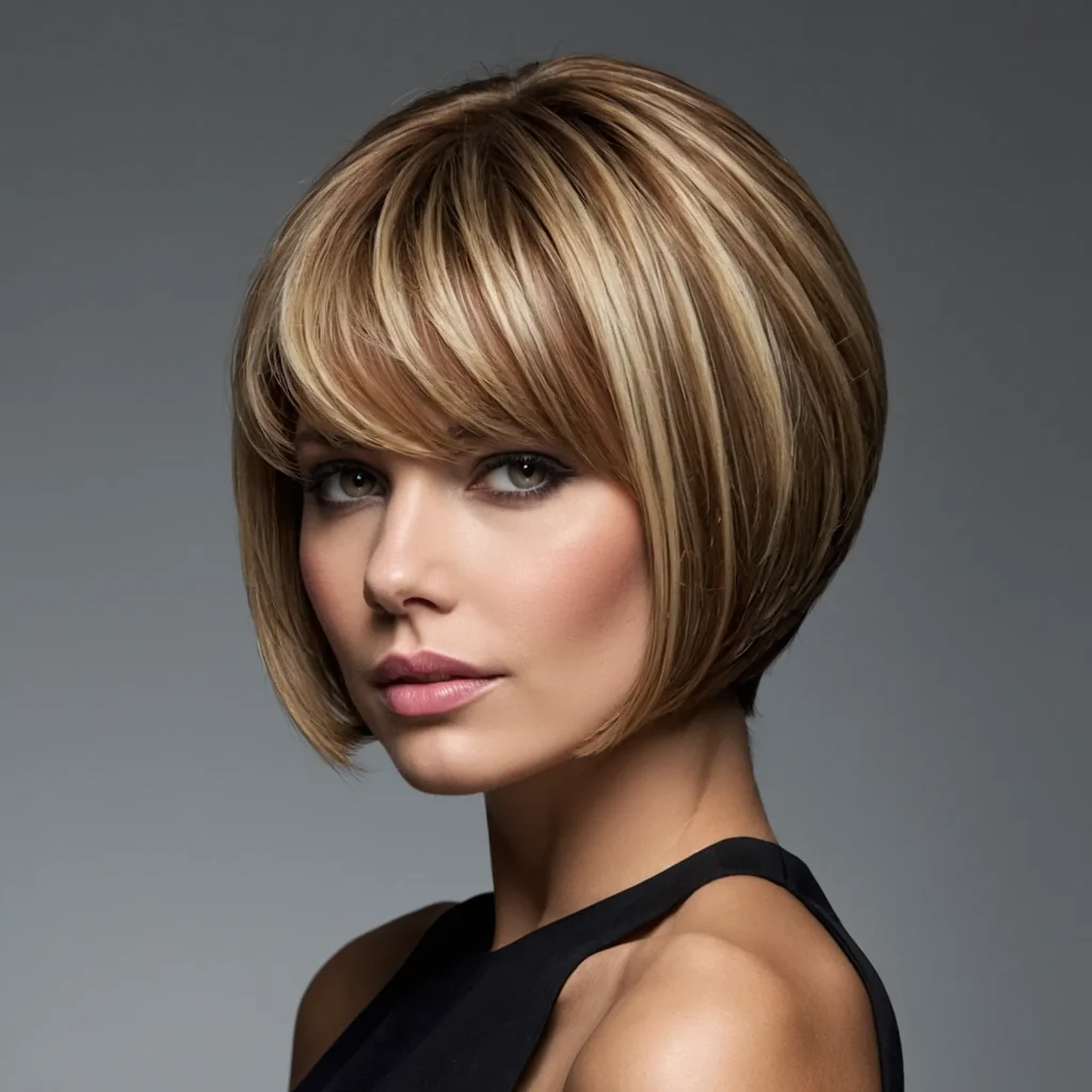 A modern stacked graduated bob haircut featur 3
