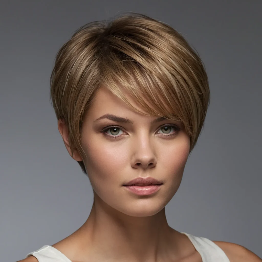 A realistic hairstyle featuring a Pixie Wedge 1