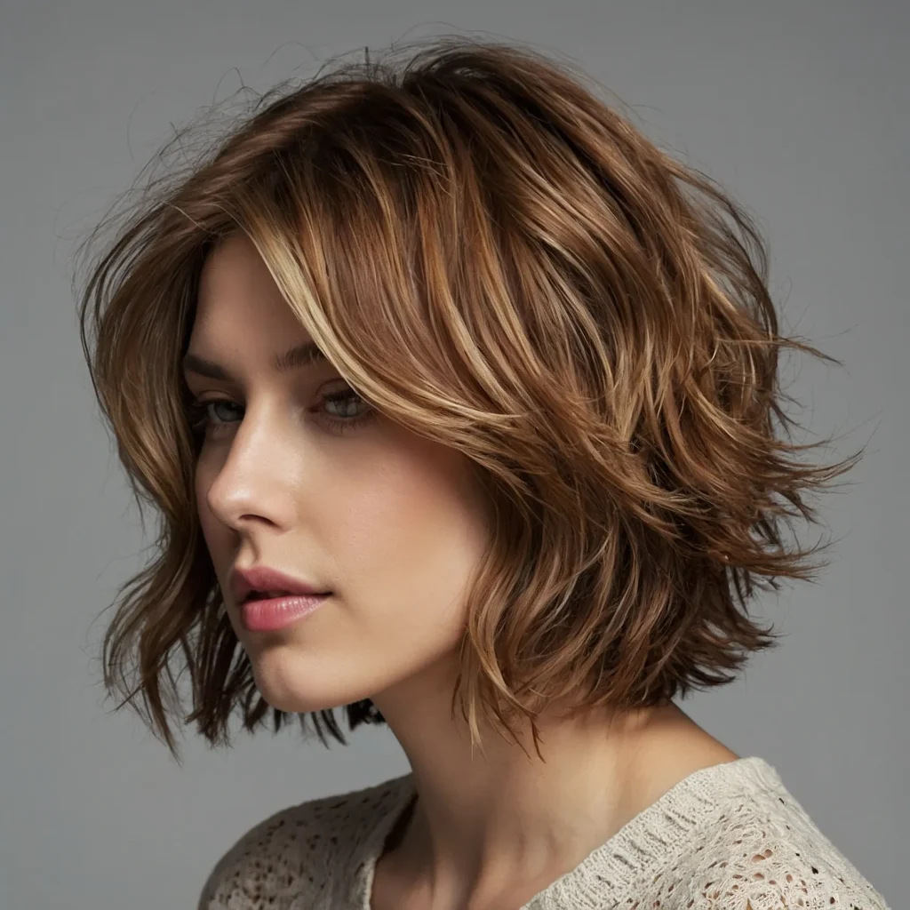 A realistic hairstyle featuring a textured to 2
