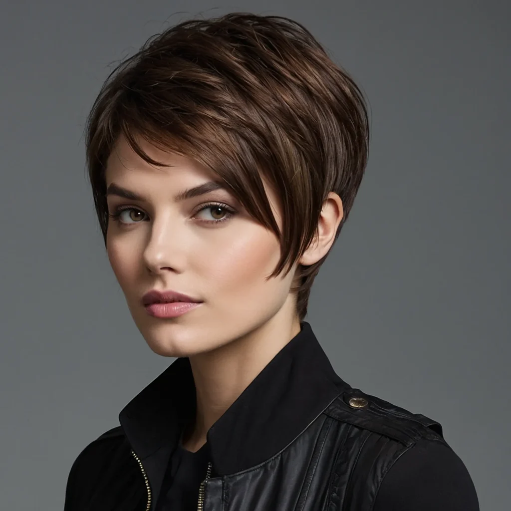 A realistic hairstyle of a sleek chinskimming 3