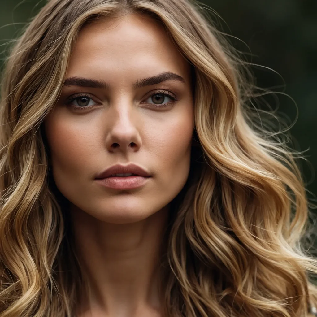 A realistic image of a woman with medium to l 0