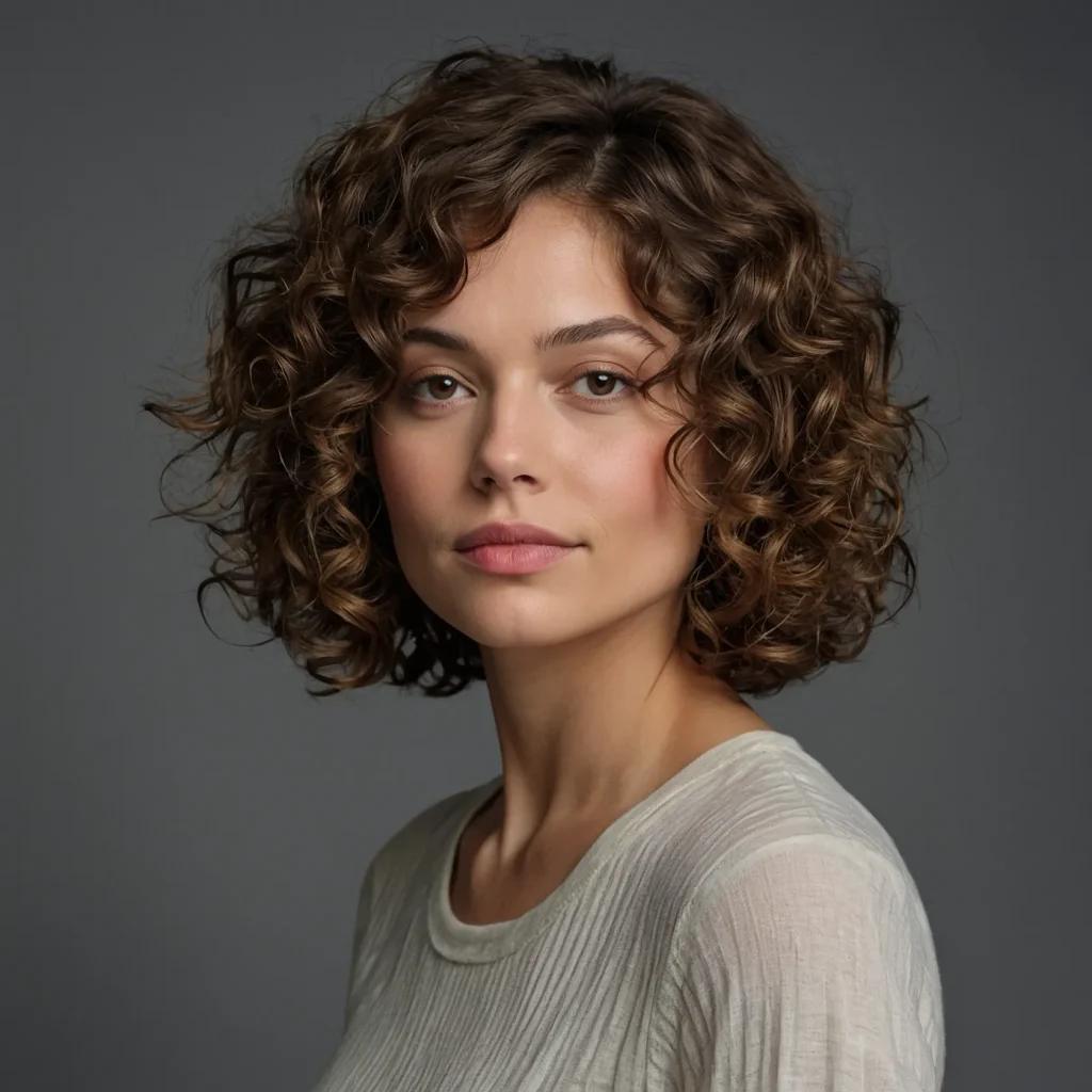 A realistic naturally curly chinlength bob ha 3