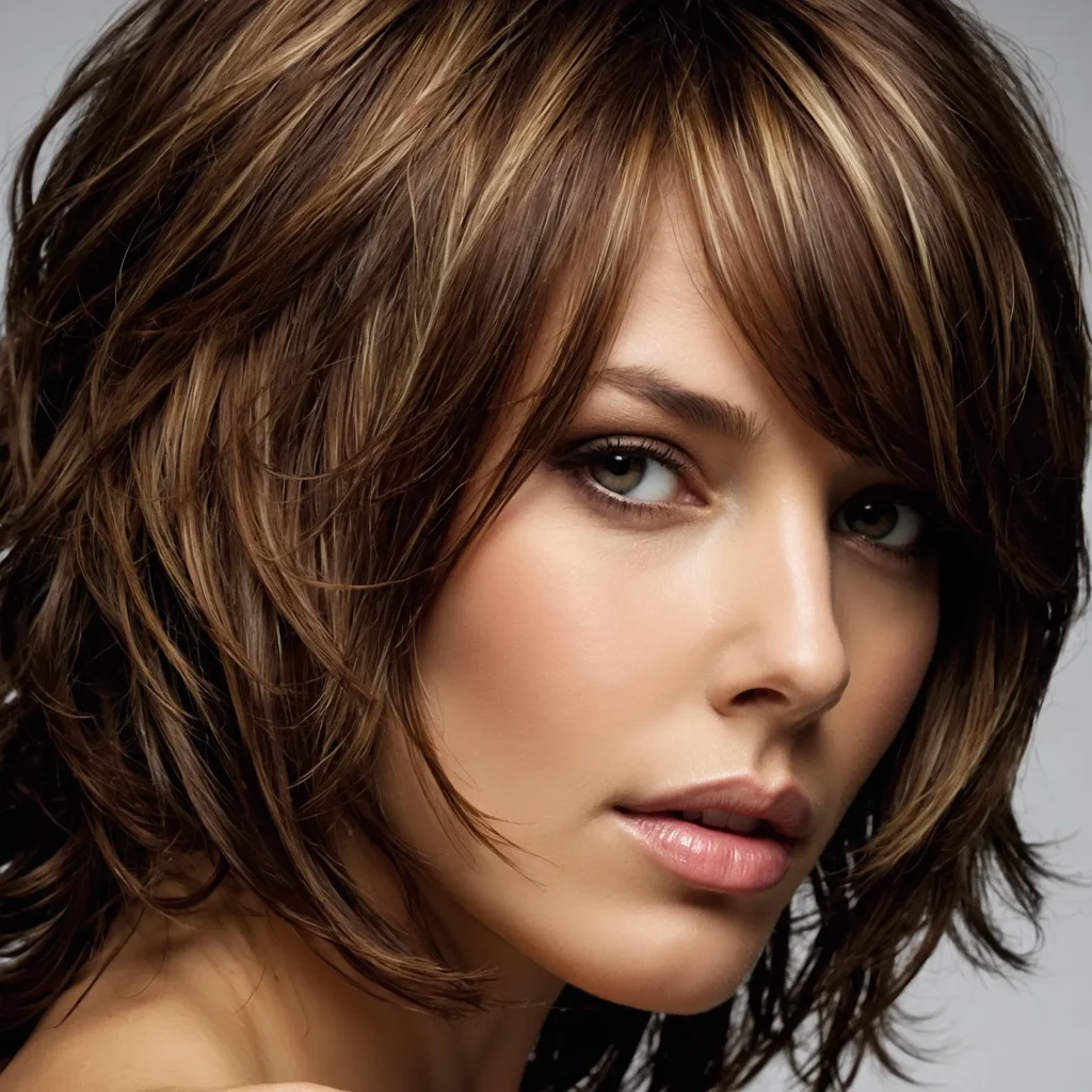 A realistic photo of a brunette woman with li 1