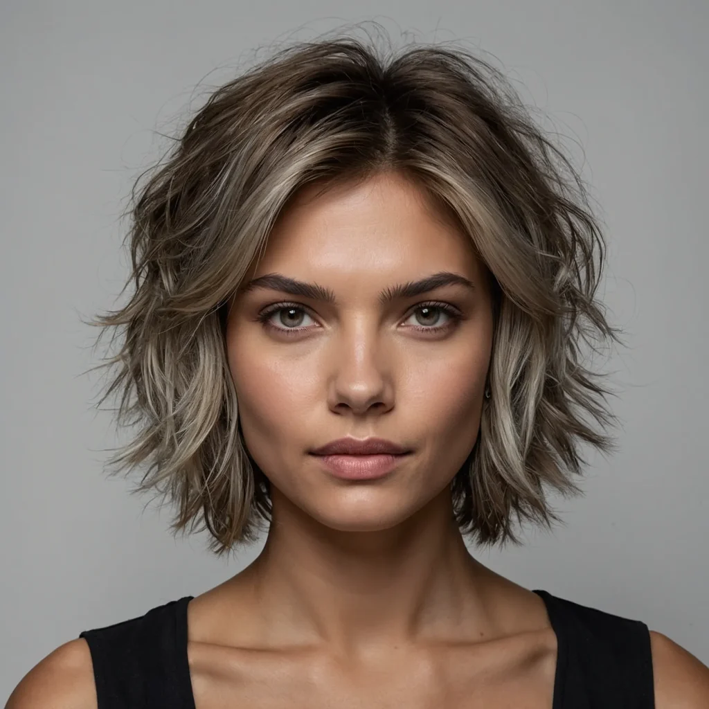 A realistic portrait of a person with a moder 1