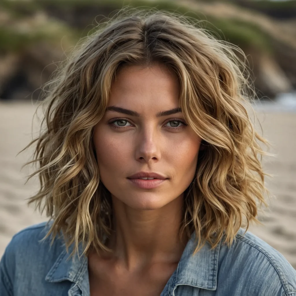 A realistic portrait of a woman with a Beach 3