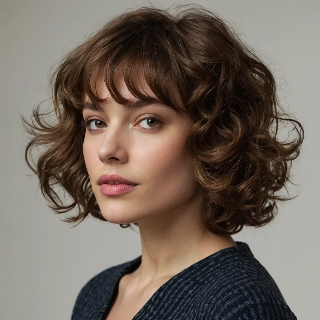 A realistic portrait of a woman with a Curly 2