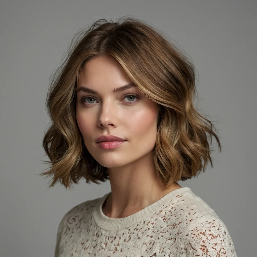 A realistic portrait of a woman with a center 2