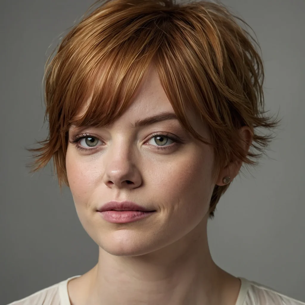 A realistic portrait of a woman with a feathe 3
