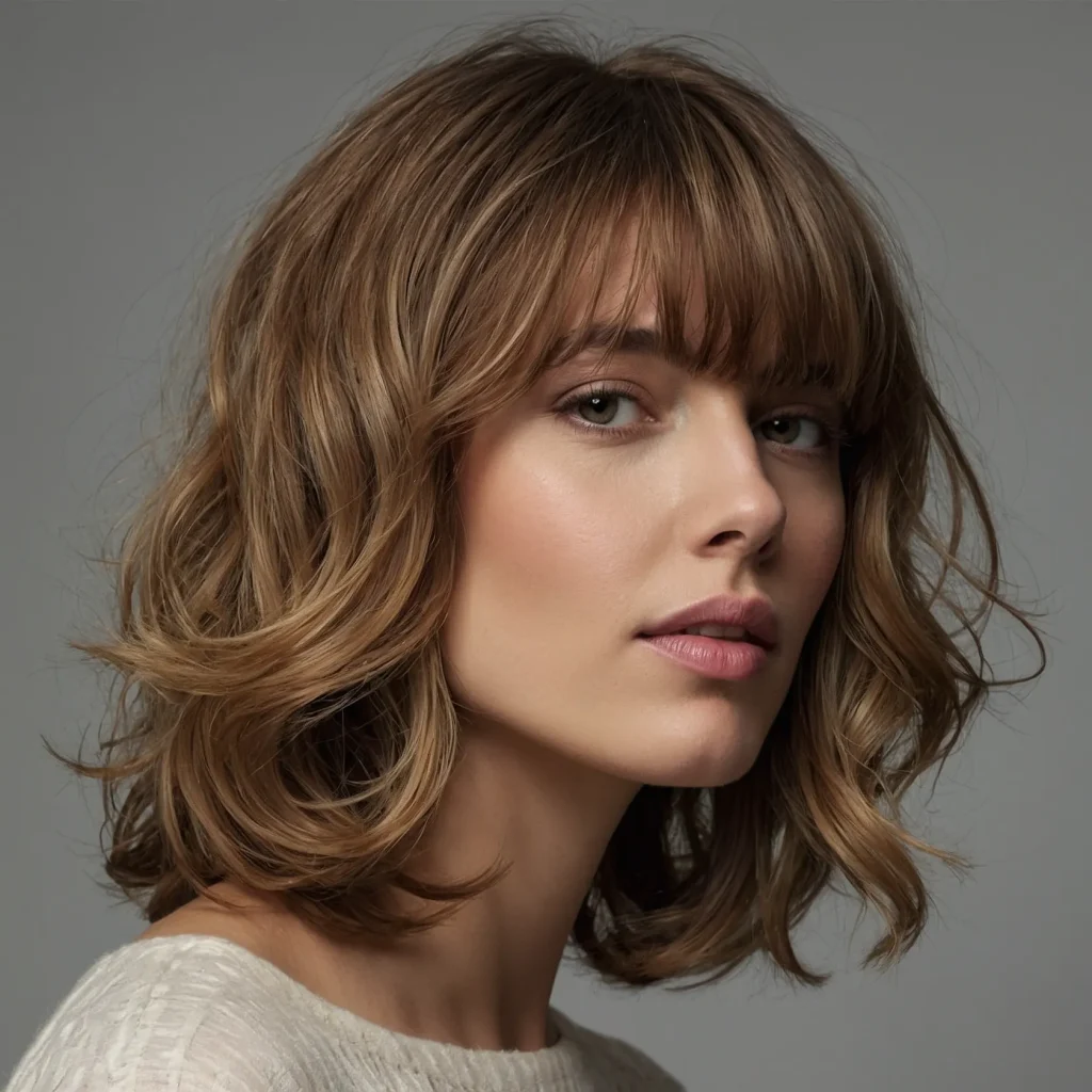 A realistic portrait of a woman with a long w 3