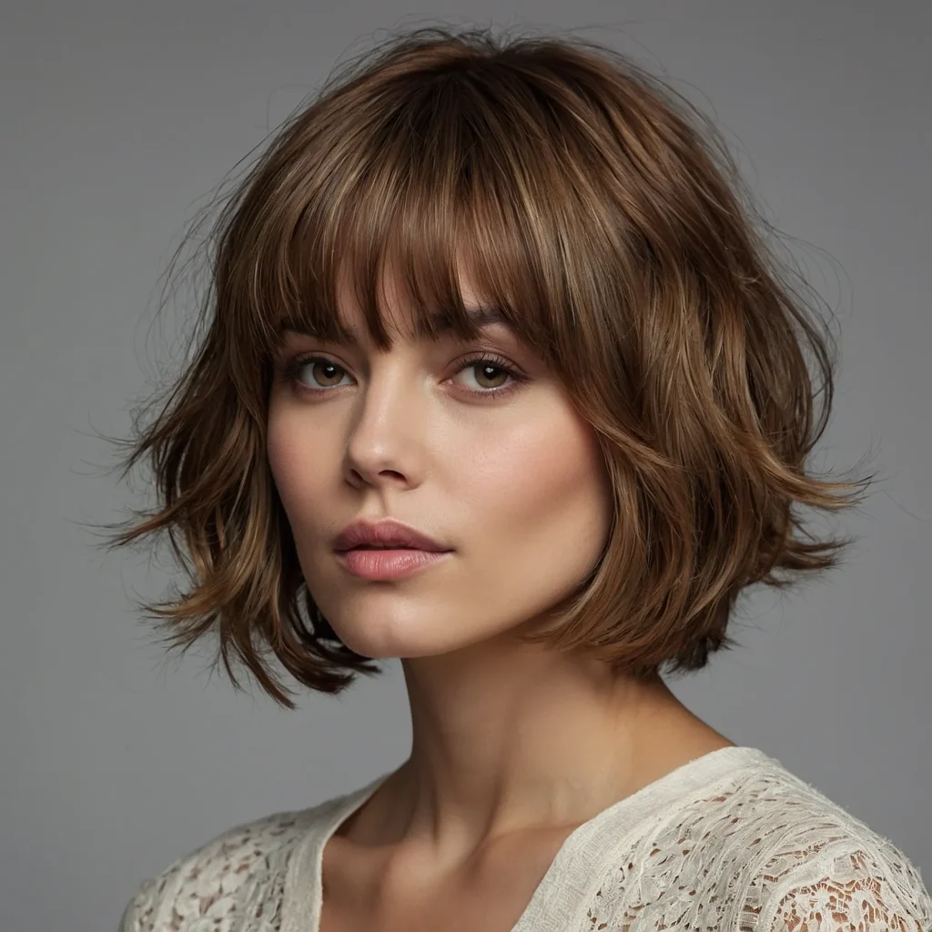 A realistic portrait of a woman with a textur 2
