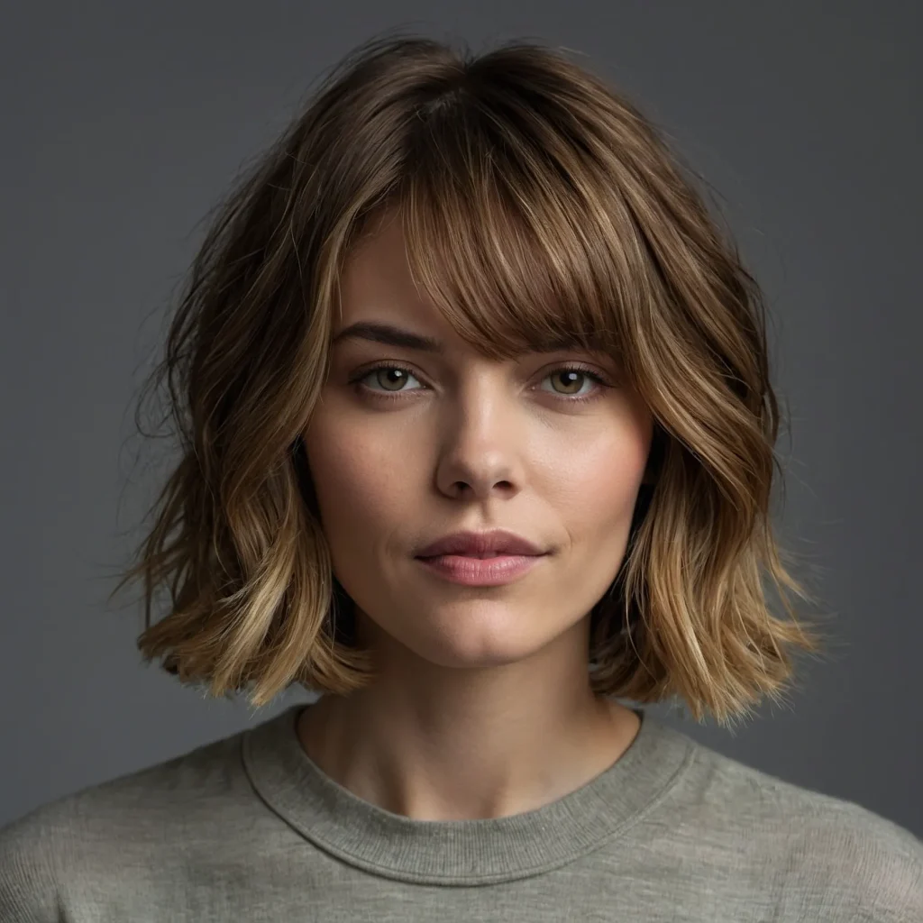 A realistic portrait of a woman with a textur 2