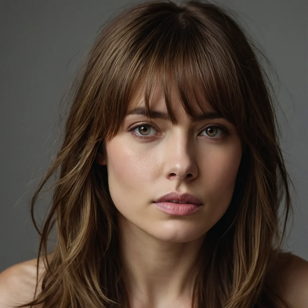 A realistic portrait of a woman with long lay 2