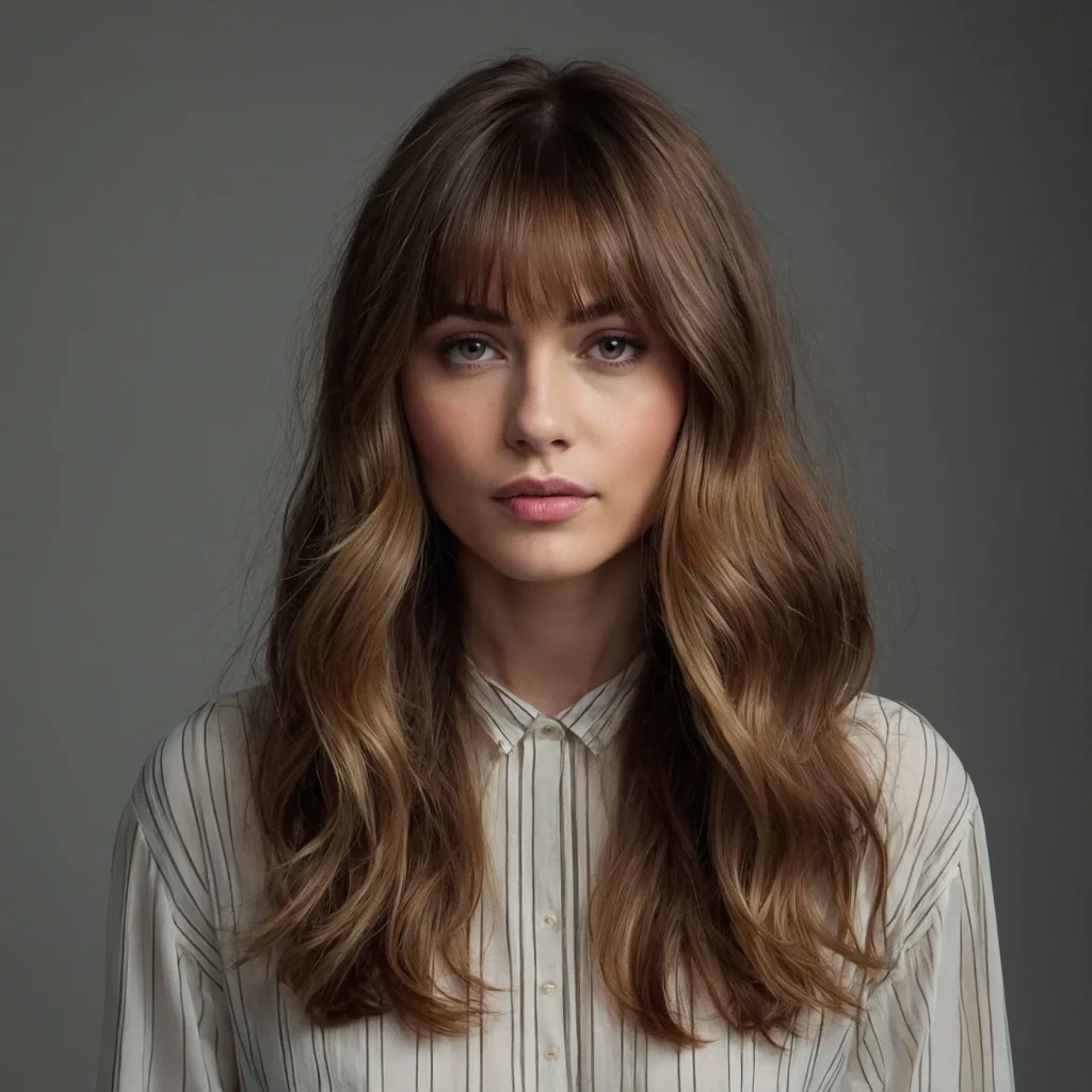 A realistic portrait of a woman with medium t 3
