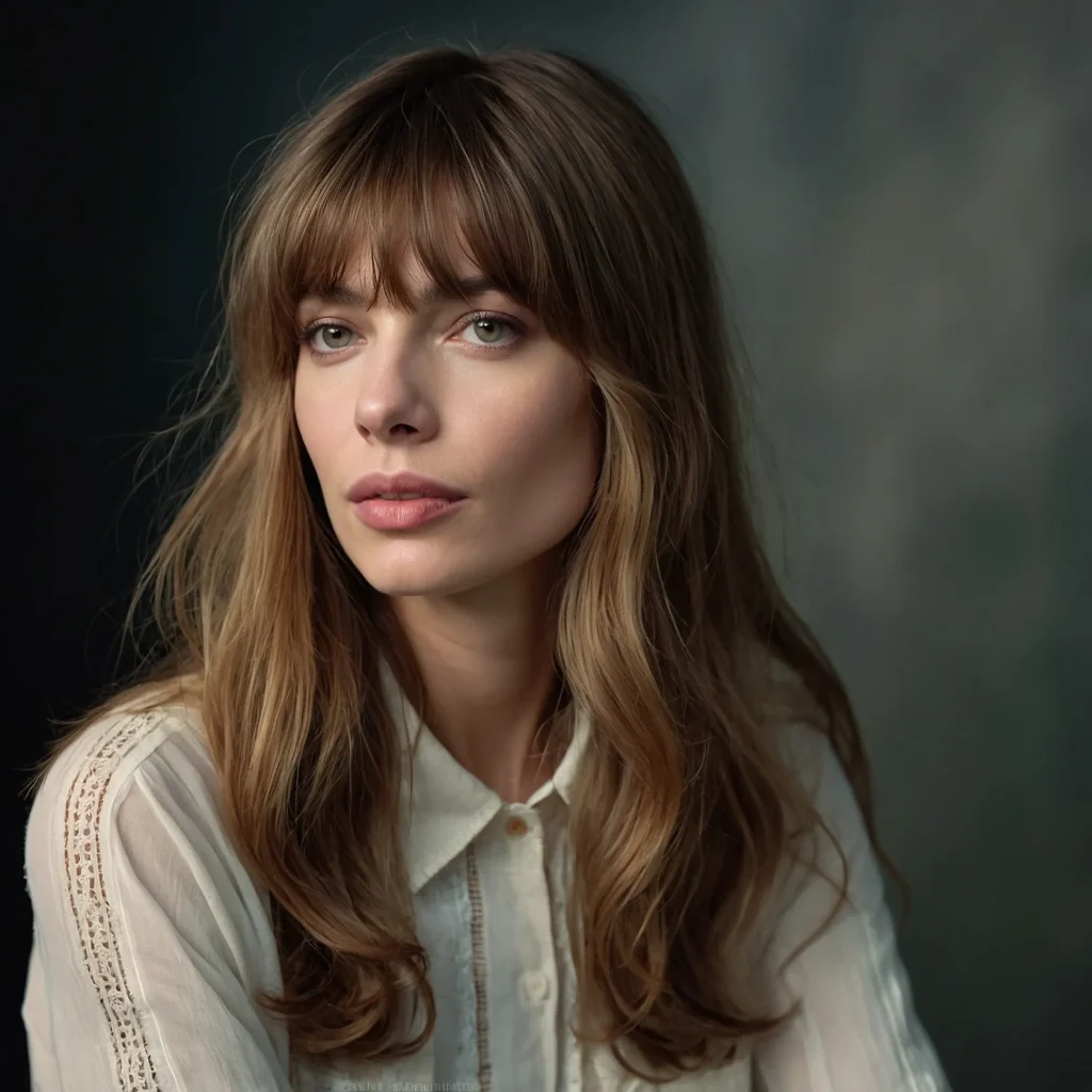 A realistic portrait of a woman with soft wis 3