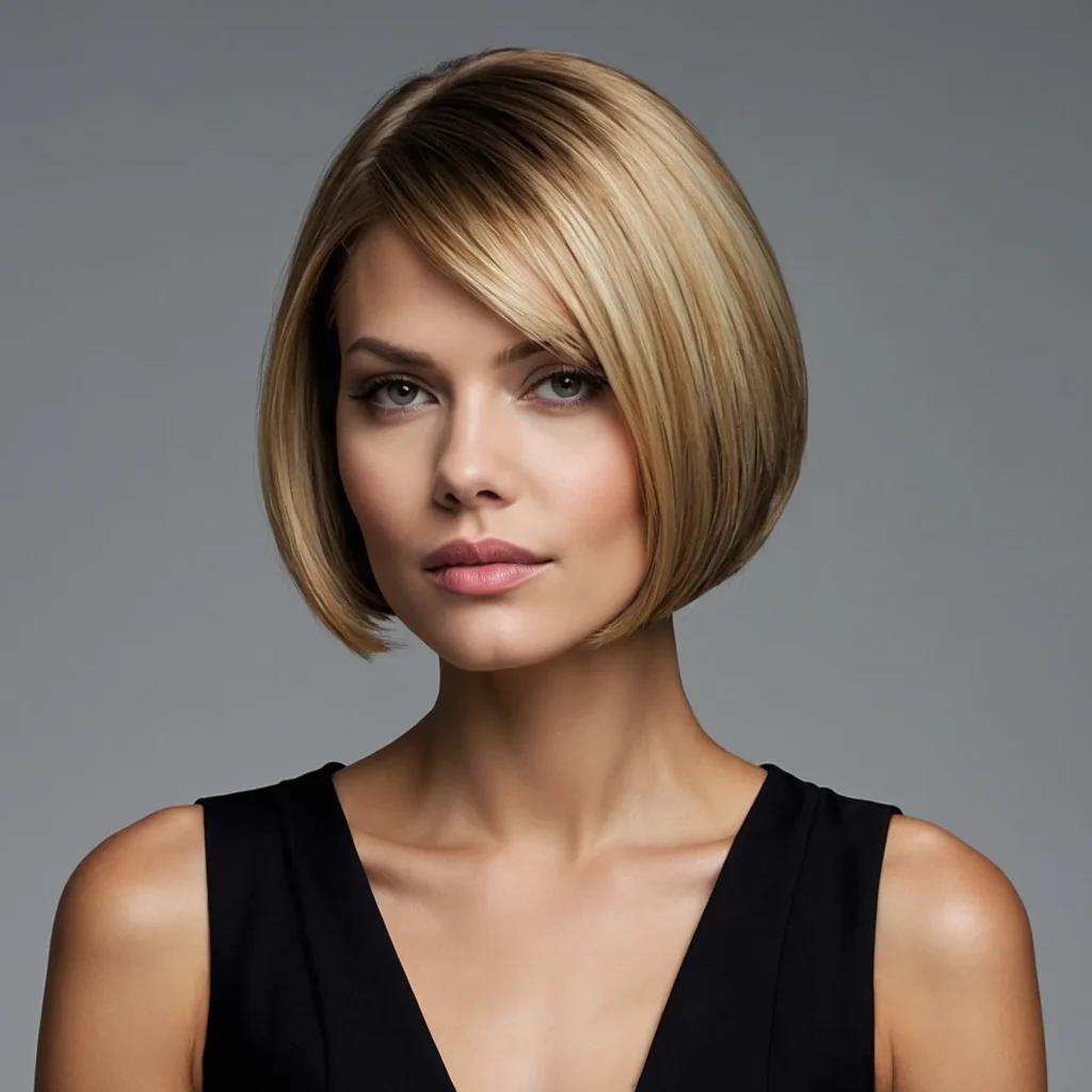 A sleek modern reverseangle lob haircut featu 2