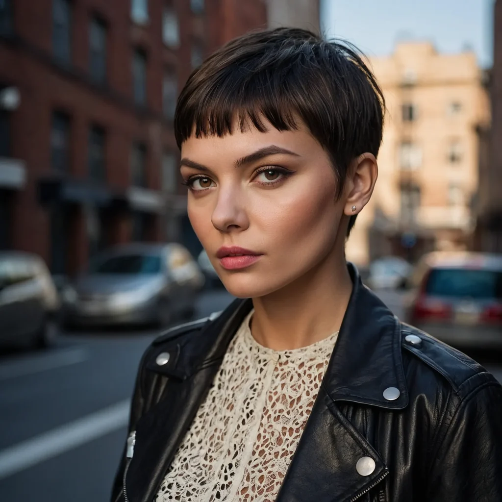 A stylish woman with a modern bixie haircut f 3
