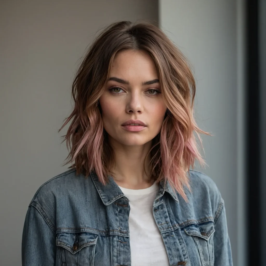 A woman with a messy long bob haircut featuri 1