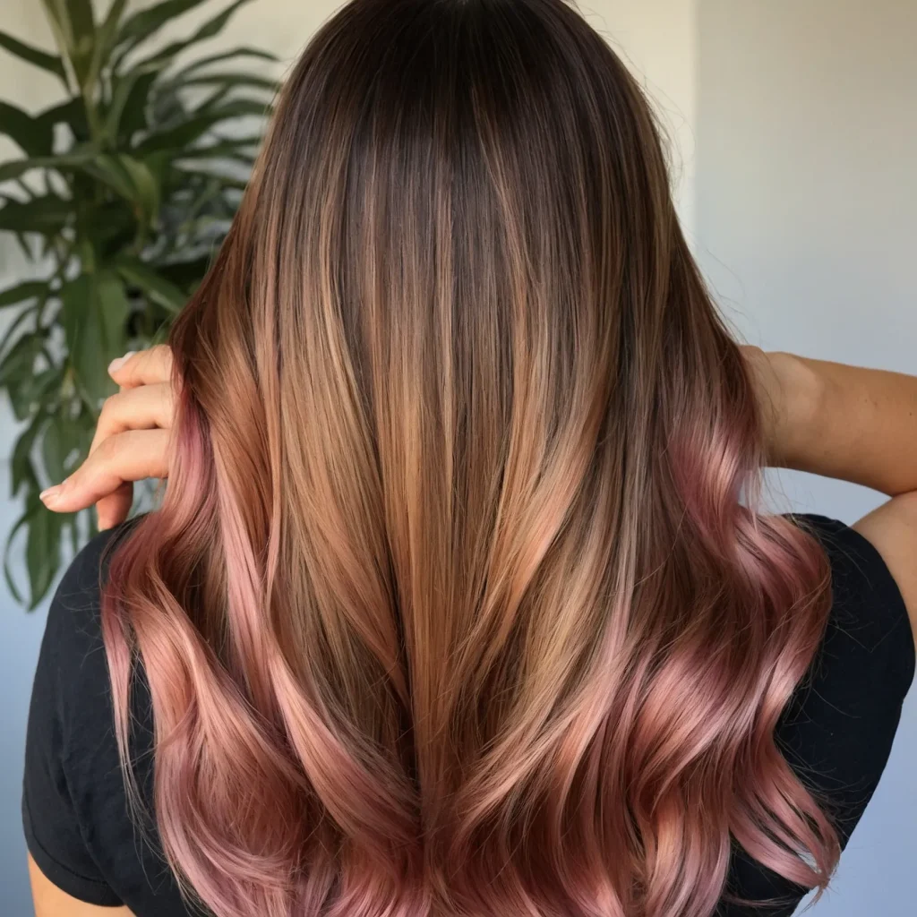 A woman with long straight hair featuring a s 0