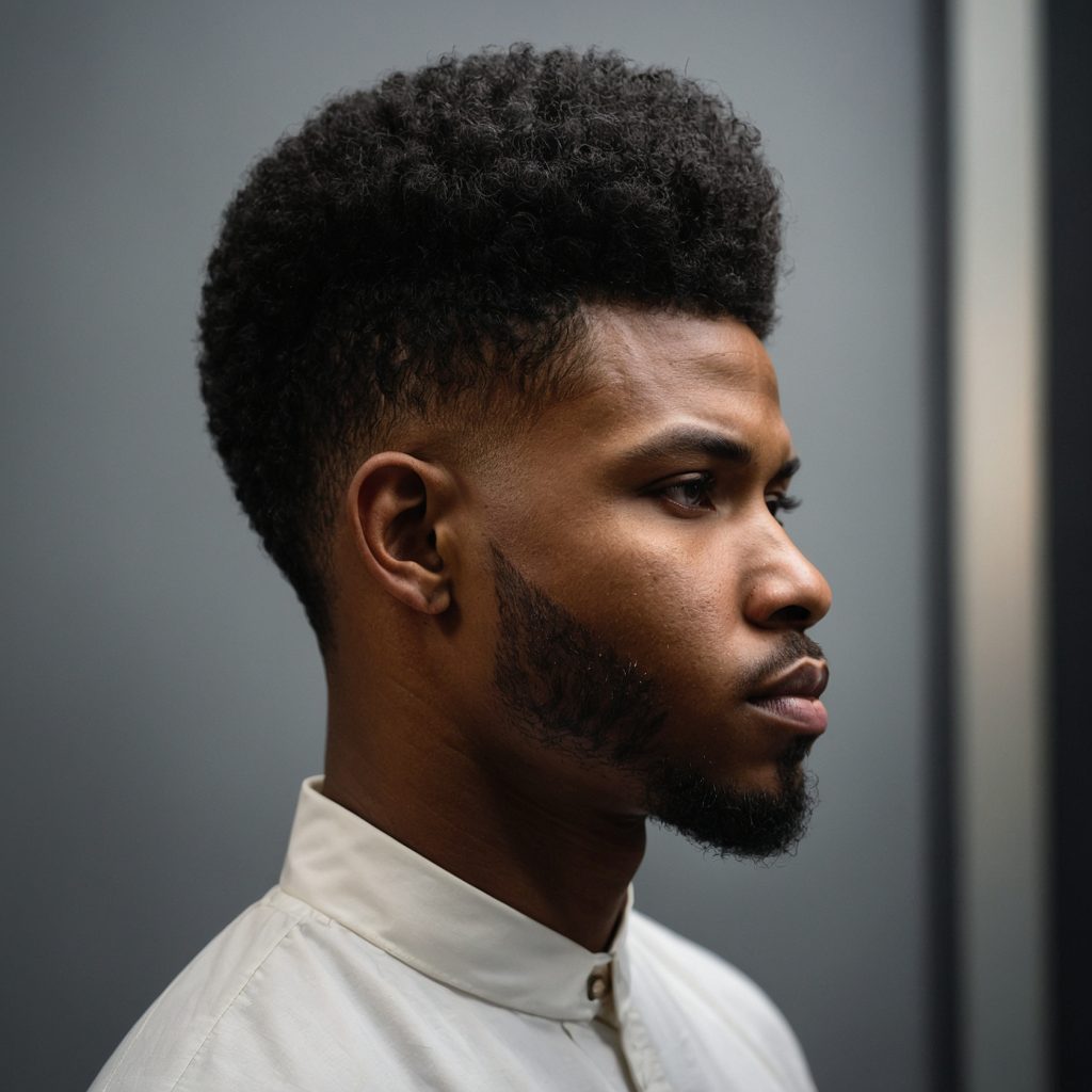 Afro Blowout Taper FadeBlack man with an af 0