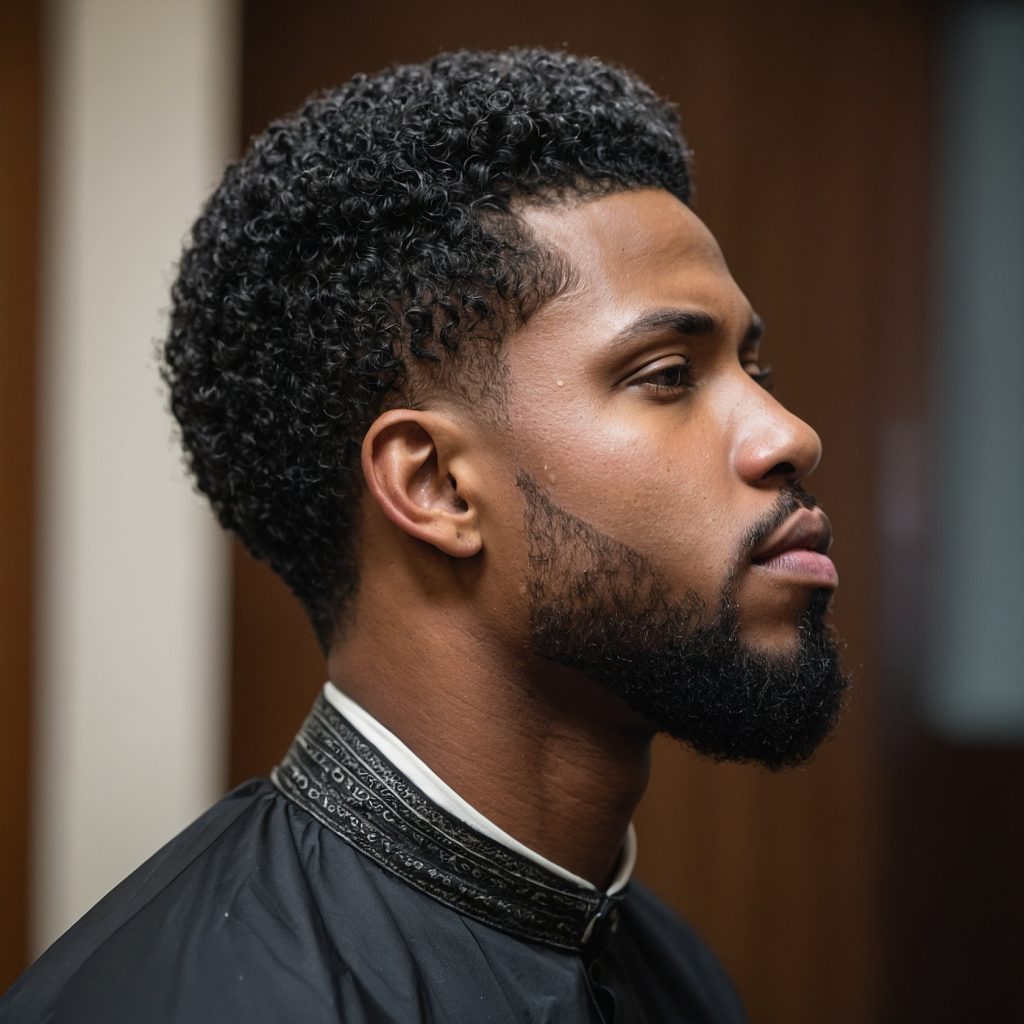 Afro Blowout Taper FadeBlack man with an af 3