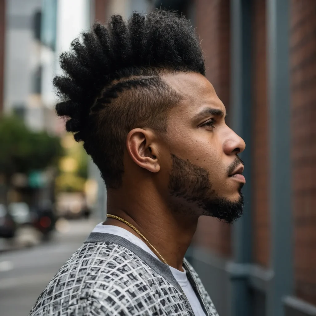 Afro Mohawk Burst MulletBlack man with afro 3