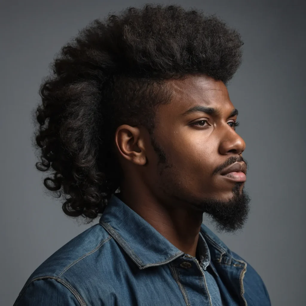 Afro Mullet with FadePrompt Black men with af 0