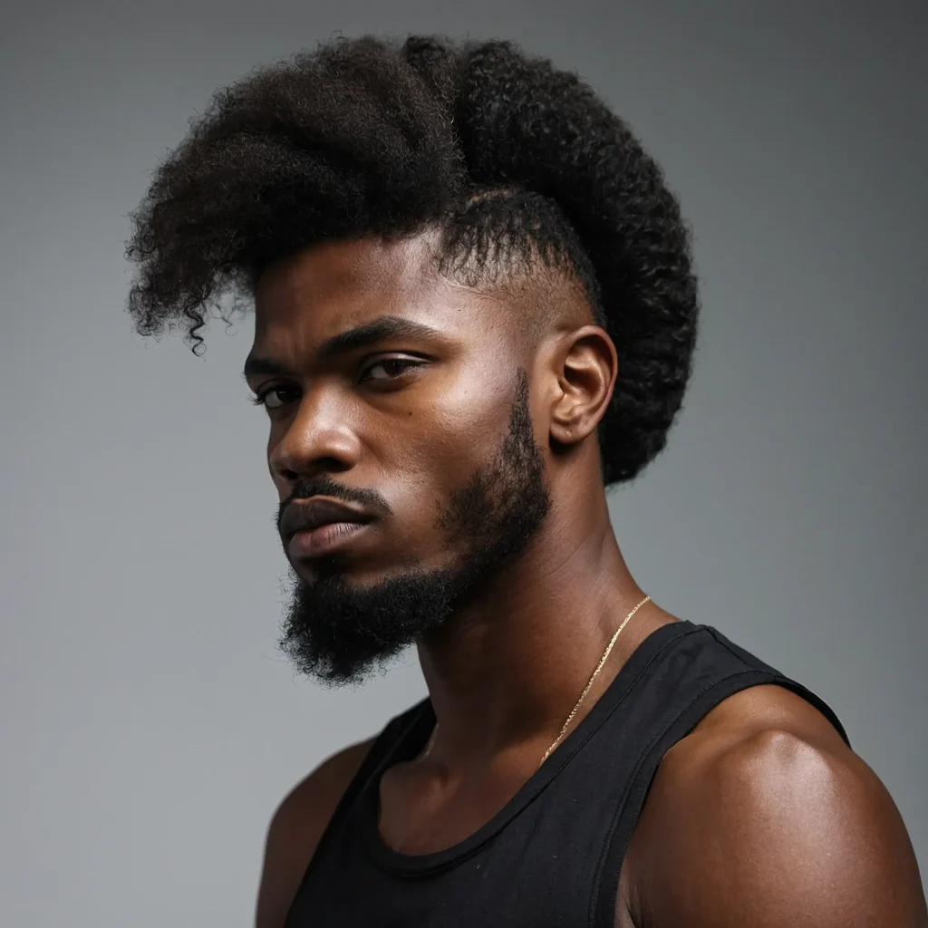 Afro Mullet with FadePrompt Black men with af 3