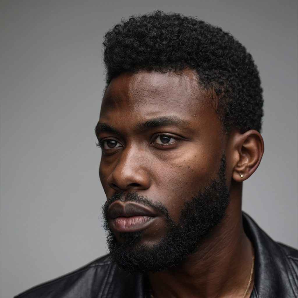 Afro Taper FadeBlack man with rounded afr 3