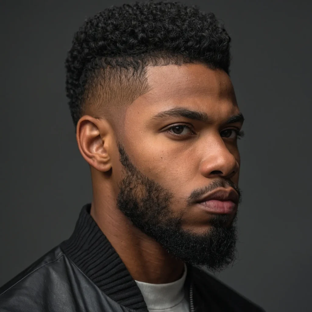 Afro Taper Fade with Sharp LineupA Black man 2