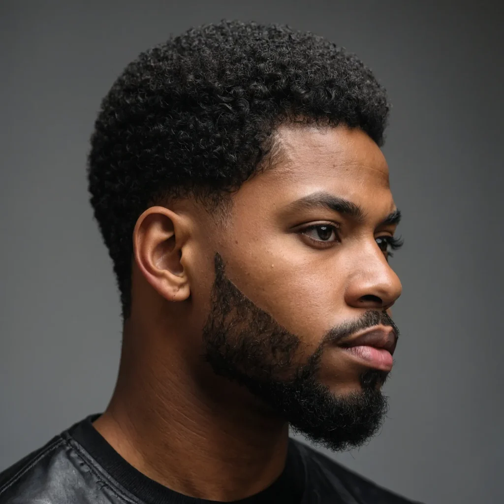 Afro Taper Fade with Sharp LineupA Black man 3
