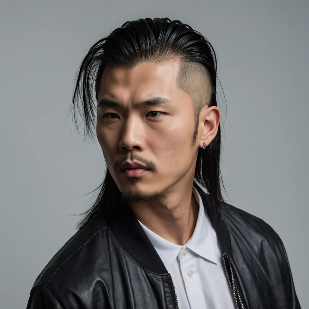 AsianInspired Burst Fade Mulletwhite man wi 3