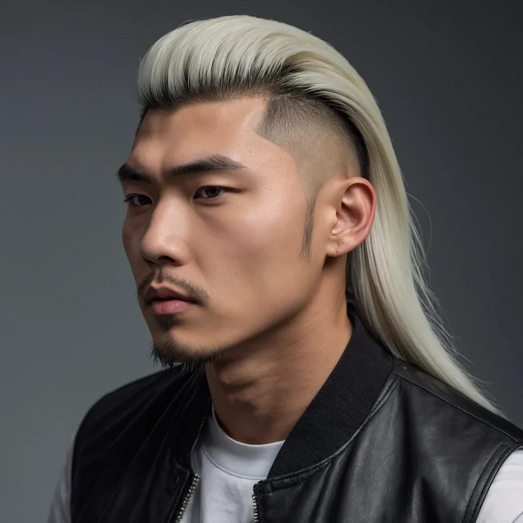 AsianInspired Modern Mullet Fadewhite man w 3