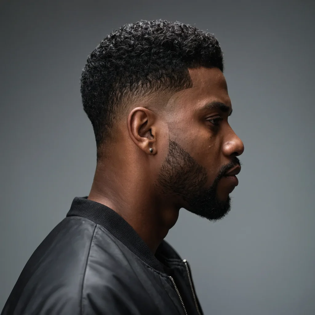 Black man with drop fade combined with burst 0