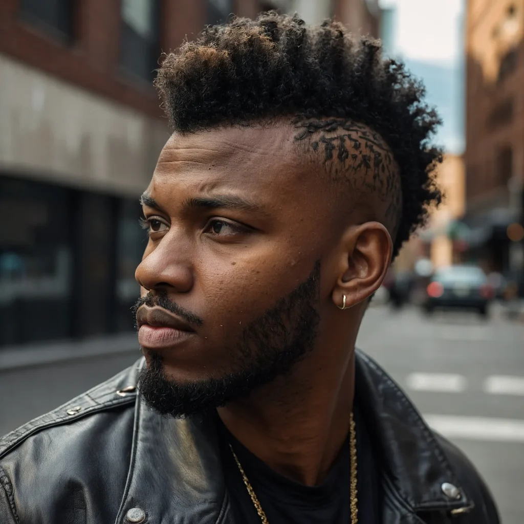 Black man with mohawkinspired burst fade medi 3